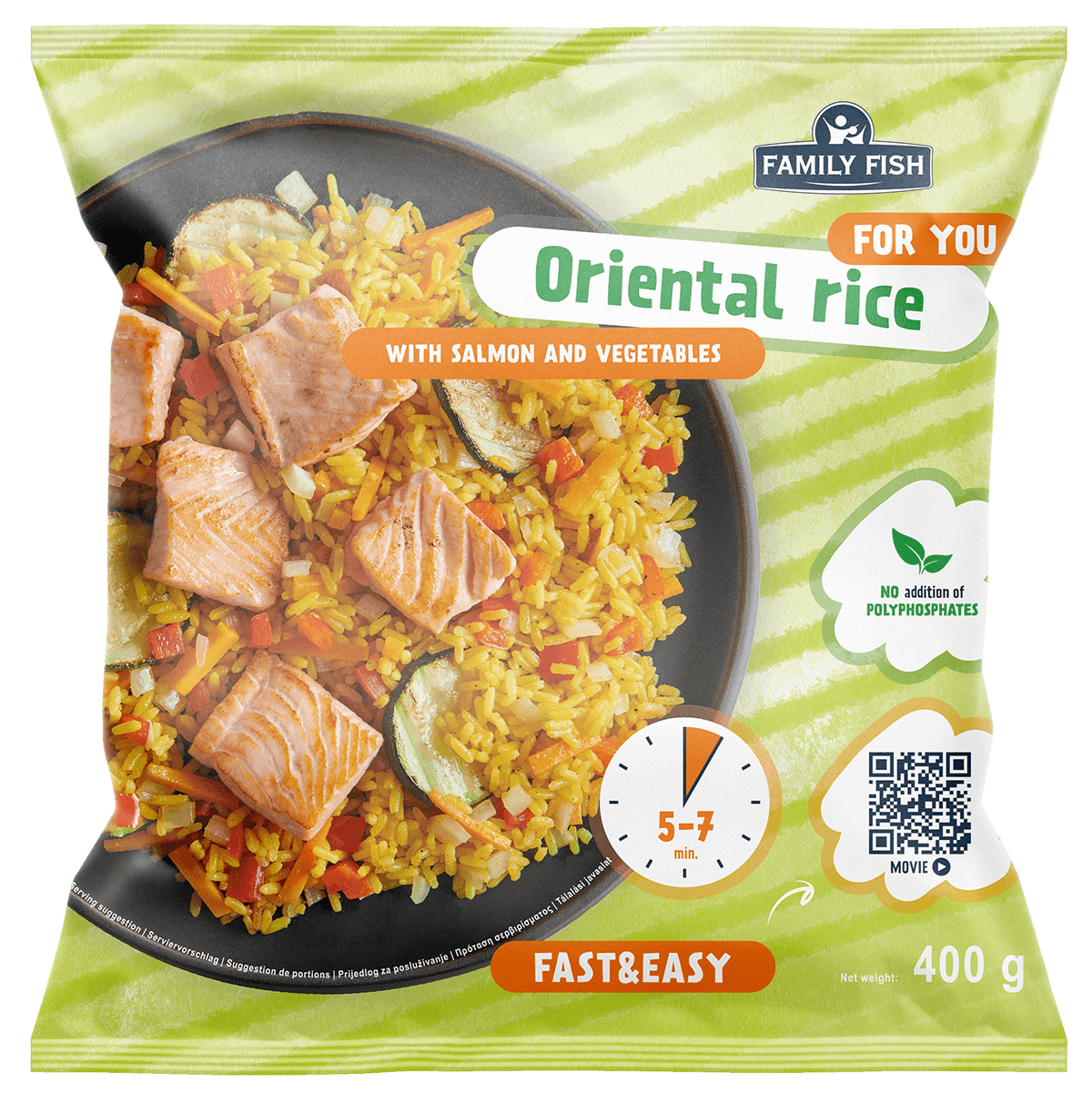 RIZ ORIENTAL SAUMON & LÉGUMES 400g